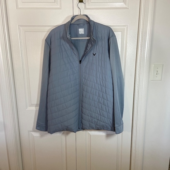 Callaway X Men LS Golf Jacket Grey Quilted Zip Puffer UPF Activewear Pockets NEW - Picture 4 of 14